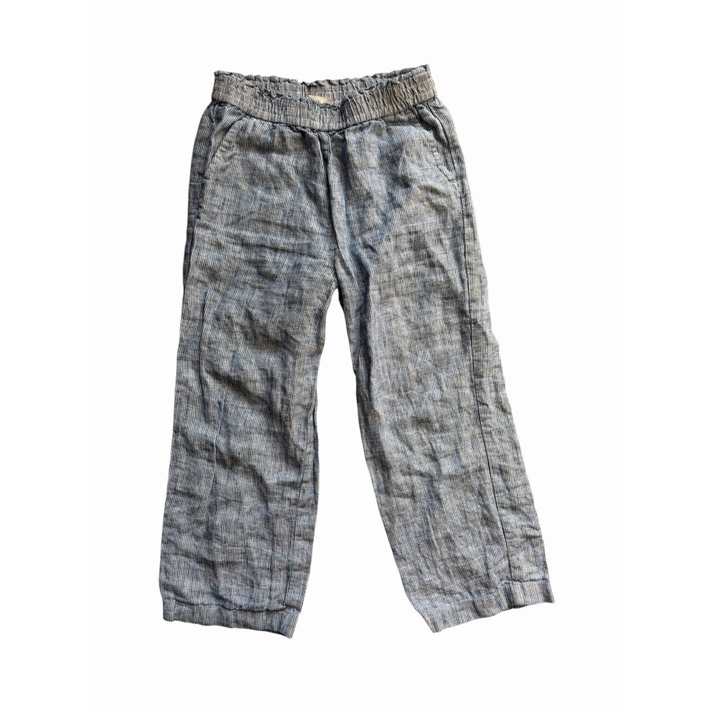 J.Crew Crewcuts Girls 10 100% Linen Pants Blue Drawstring EUC - Picture 2 of 6